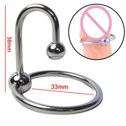 Stainless Steel Delay Ejaculation Cock Ring Semen Lock Ring Chastity Decive Penis Ring Cockring with Ball Adult Sex Toys for Men