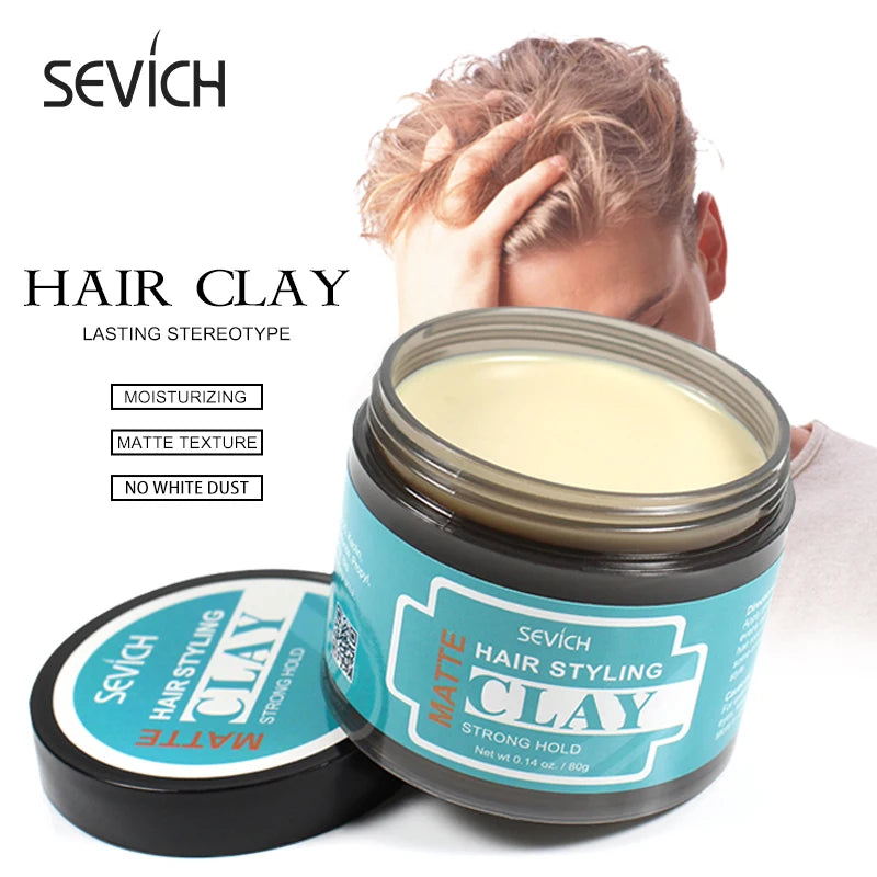 Sevich Matte Strong Hold Hair Styling Clay Gel for Men Hairstyles Wax Matte Finished Molding Cream Natural Styling Hair Clay