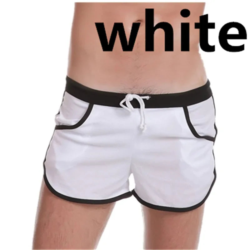 Sexy Men Plus Size U Convex Pouch Casual Shorts Pocket G-Strings Jocks Straps Inside Trunks Shorts Quick-dry Gay Wear FX14