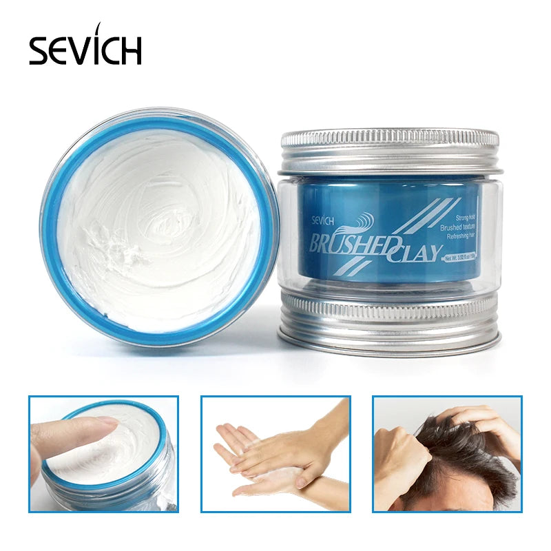 Sevich Matte Strong Hold Hair Styling Clay Gel for Men Hairstyles Wax Matte Finished Molding Cream Natural Styling Hair Clay