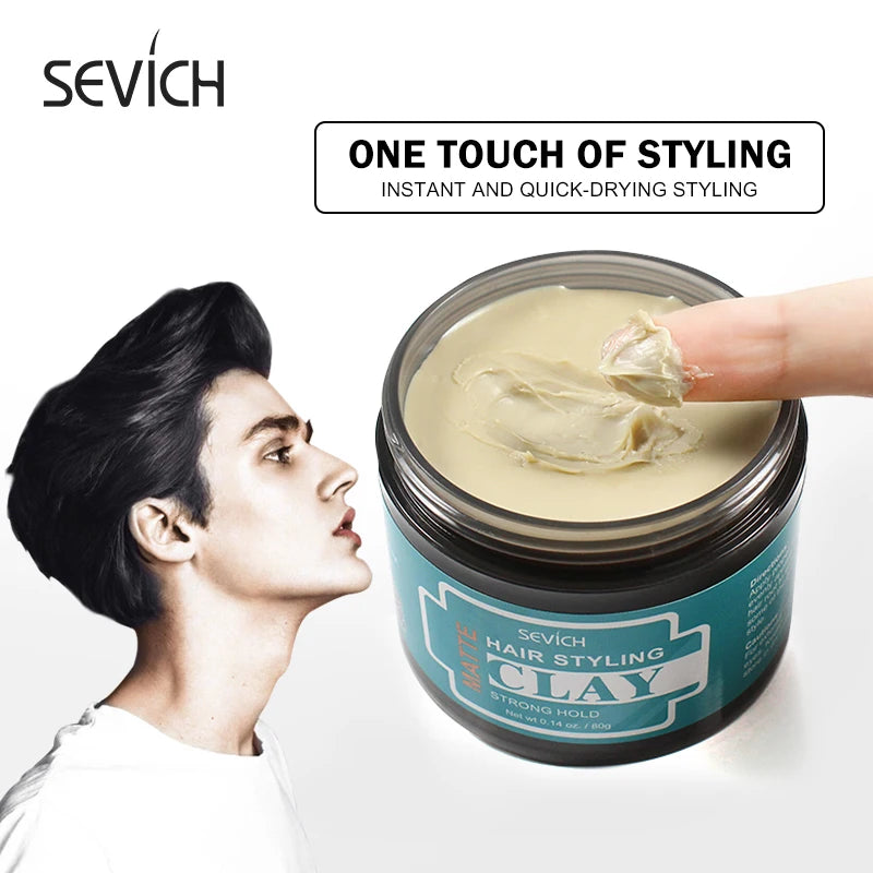 Sevich Matte Strong Hold Hair Styling Clay Gel for Men Hairstyles Wax Matte Finished Molding Cream Natural Styling Hair Clay