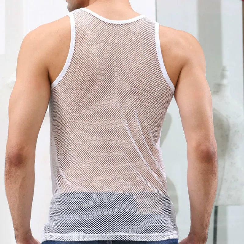 Sexy Mesh Transparent Quick-Dry Performance Boxers Vest