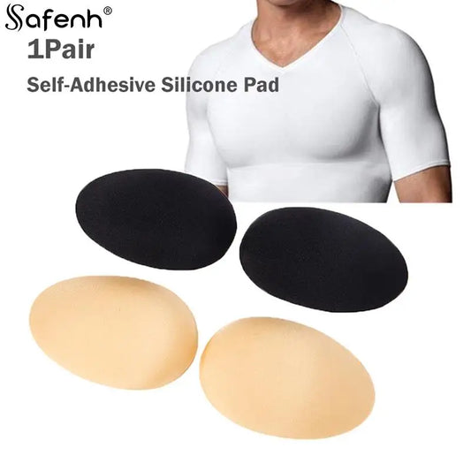 1Pair Reusable Self-Adhesive Silicone Pad Sticker Increase Men's Chest Muscle Chest Stickers Male Soft Shaper Silicone Chest Pad