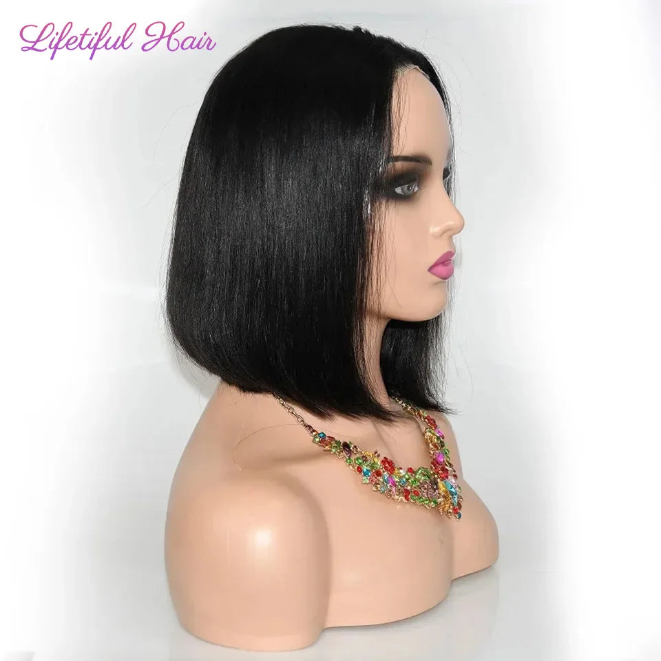 Glueless Bob Hair Wig Human Hair Ready To Wear Straight Transprent 4x4 Lace Closure Wigs For Women Glueless Wigs Human Hair