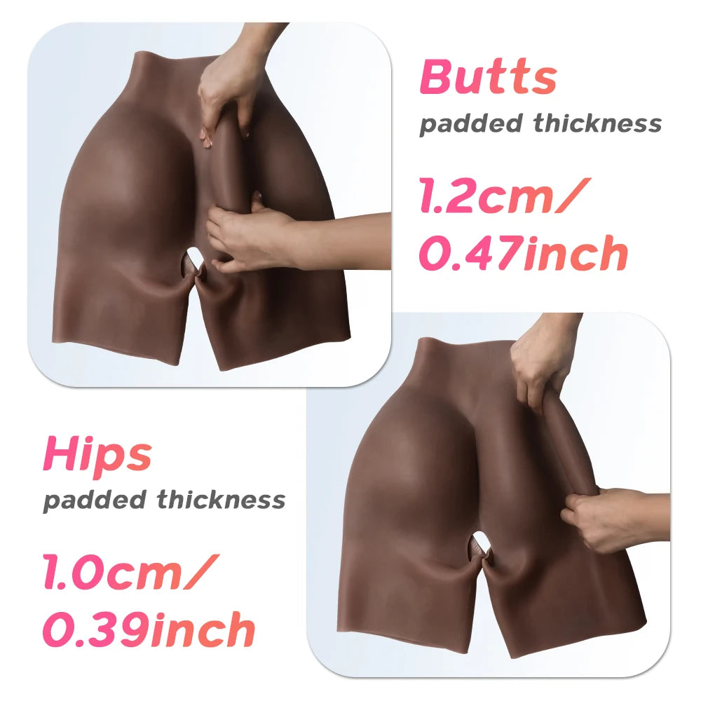 Silicone Butt Pads 1.2cm Sexy Female Realistic Buttocks and Hips Enhancement High Waist Shapewear for African Woman Big Ass