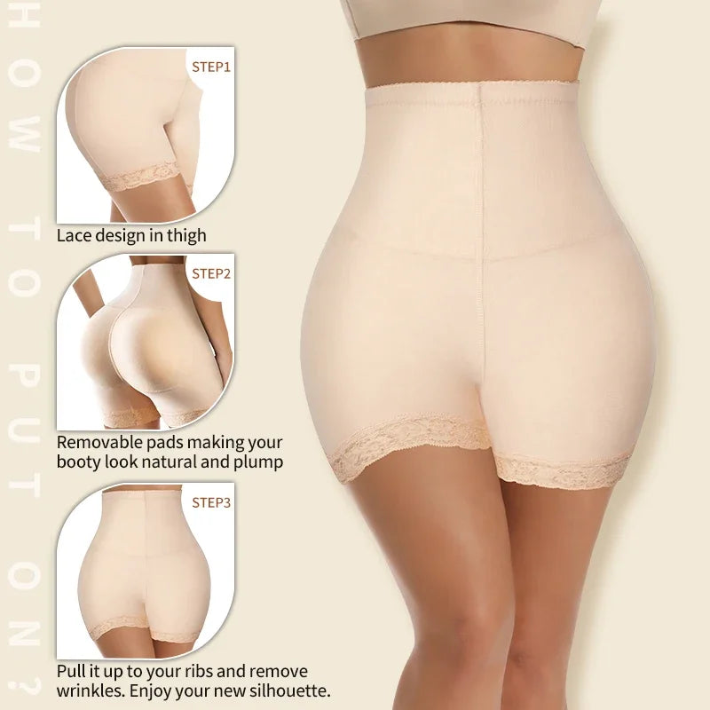 Women Padded Seamless Butt Hip Enhancer Shaper Buttocks Butt Pads High Waist Panties Push-up Body Shapewear Slimming Underwear