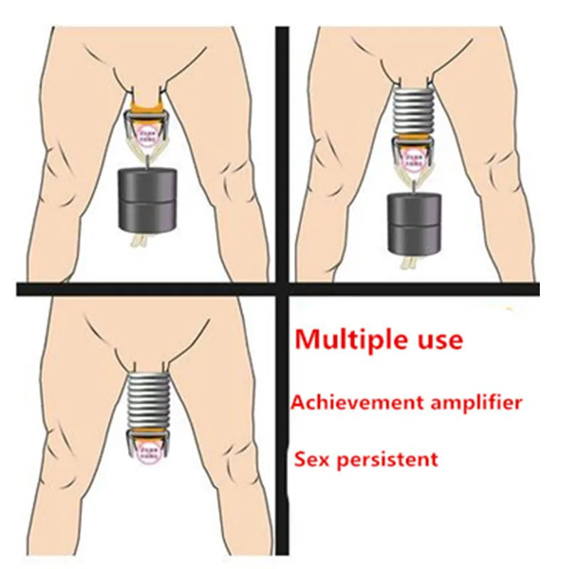 Pure Physical Weight Penis Extender Enlargement Metal Penile Enhancer Erection Growth Delay Lasting Trainer Male Masturbator