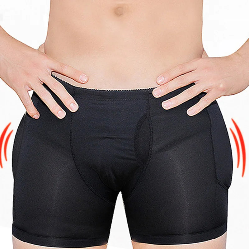 Shapewear Men Body Shaper Hip Pad Filling Butt Lifter Builder Fake Ass Padded Panties Shorts Underwear Male Plus Size S-6XL