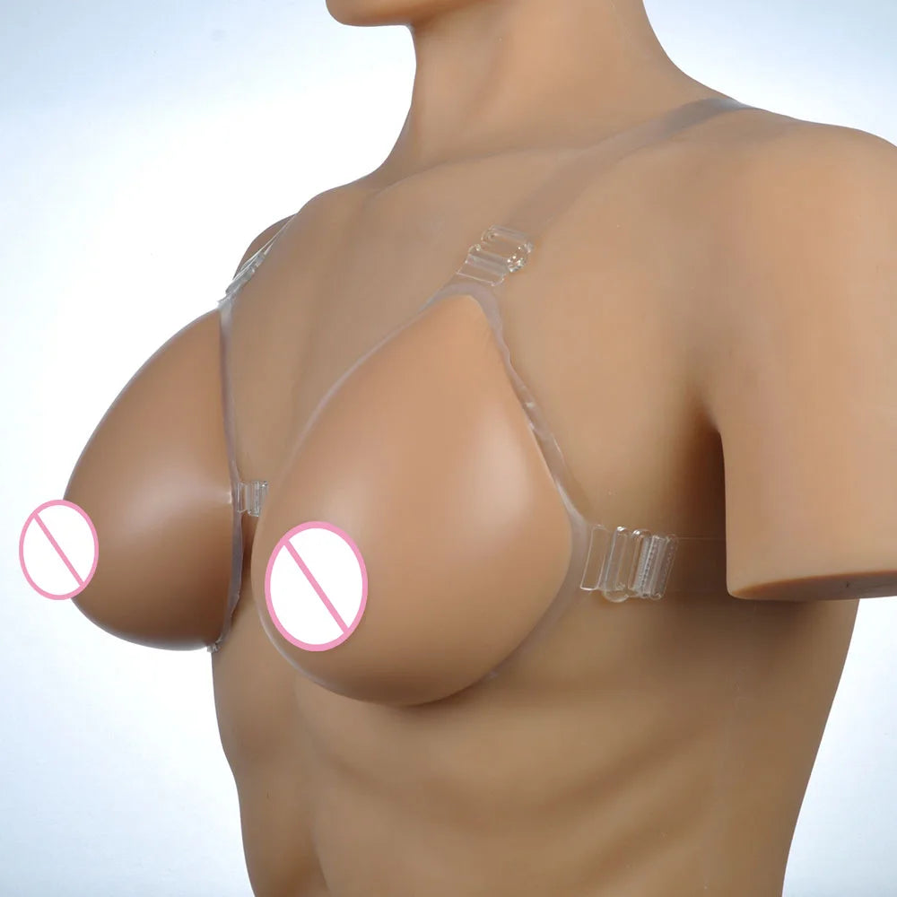 Shoulder strap 500g 600g 800g fake breasts silicone cancer breast prosthesis false boobs for mastectomy crossdresser shemale use