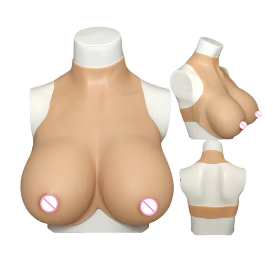 Realistic Huge Fake Boobs Bodysuit Silicone Breast Forms Plate Tetas For Shemale Dragqueen Crossdresser Transvestism Mastectomy