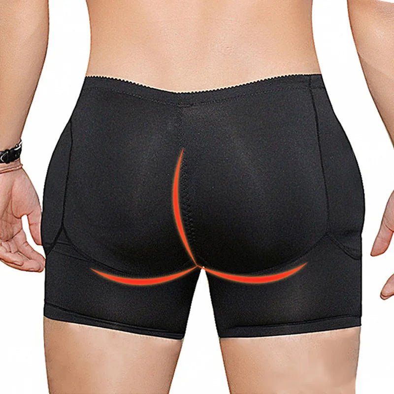 Shapewear Men Body Shaper Hip Pad Filling Butt Lifter Builder Fake Ass Padded Panties Shorts Underwear Male Plus Size S-6XL